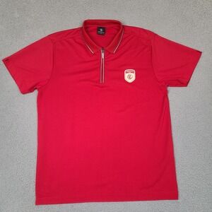 Tavistock Cup Mens Red Quarter Zip Golf‎ Polo Shirt Large Performance IJP Design